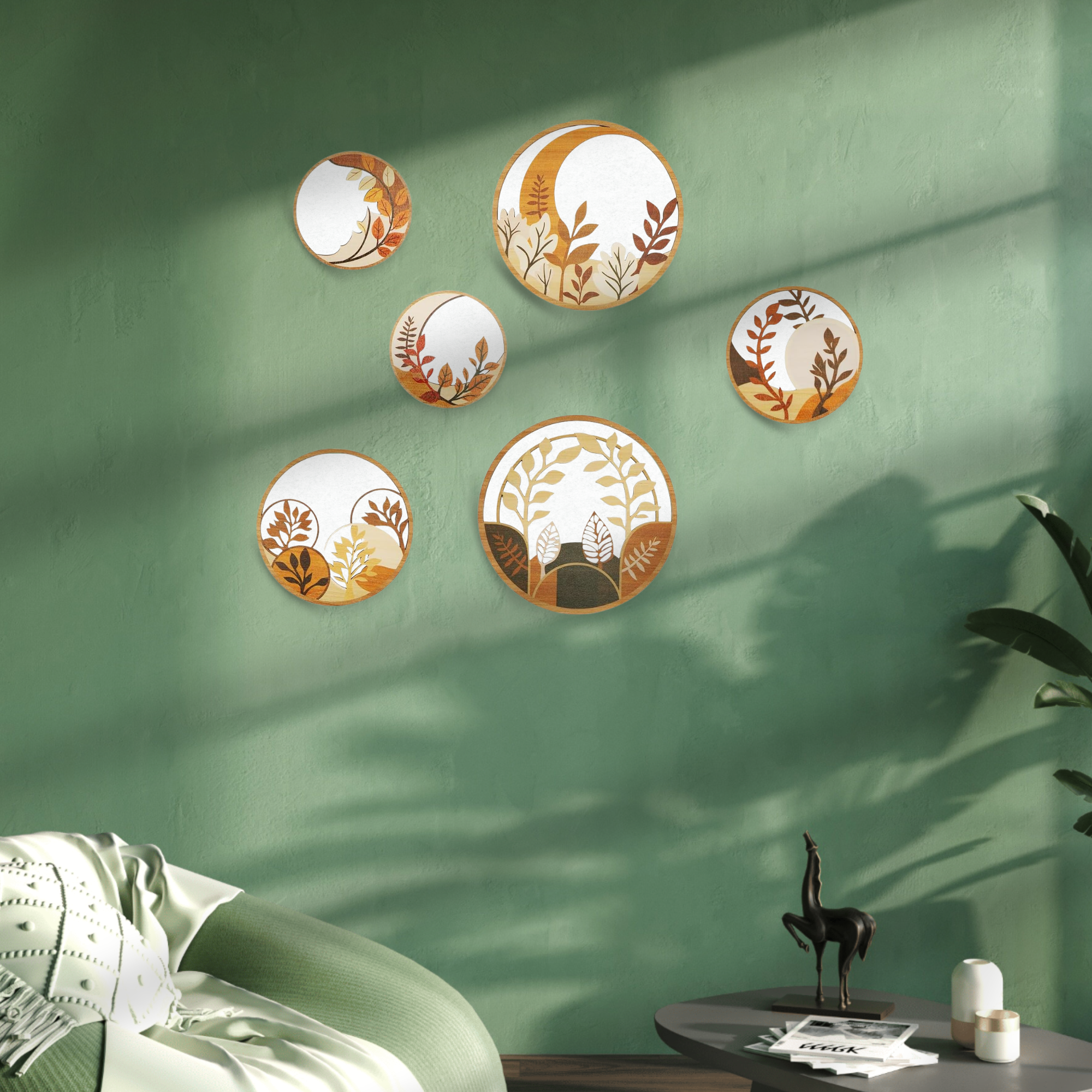 5 PCS Circle Wall Painting